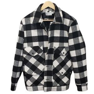 Topman Buffalo Check Black Shirt Jacket S
